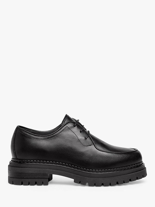 NeroGiardini Moccasin Toe Leather Loafers, Black at John Lewis & Partners