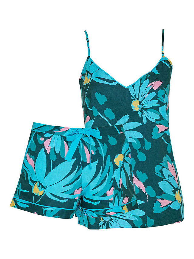 Cyberjammies Cove Floral Cami and Shorts Pyjamas, Teal