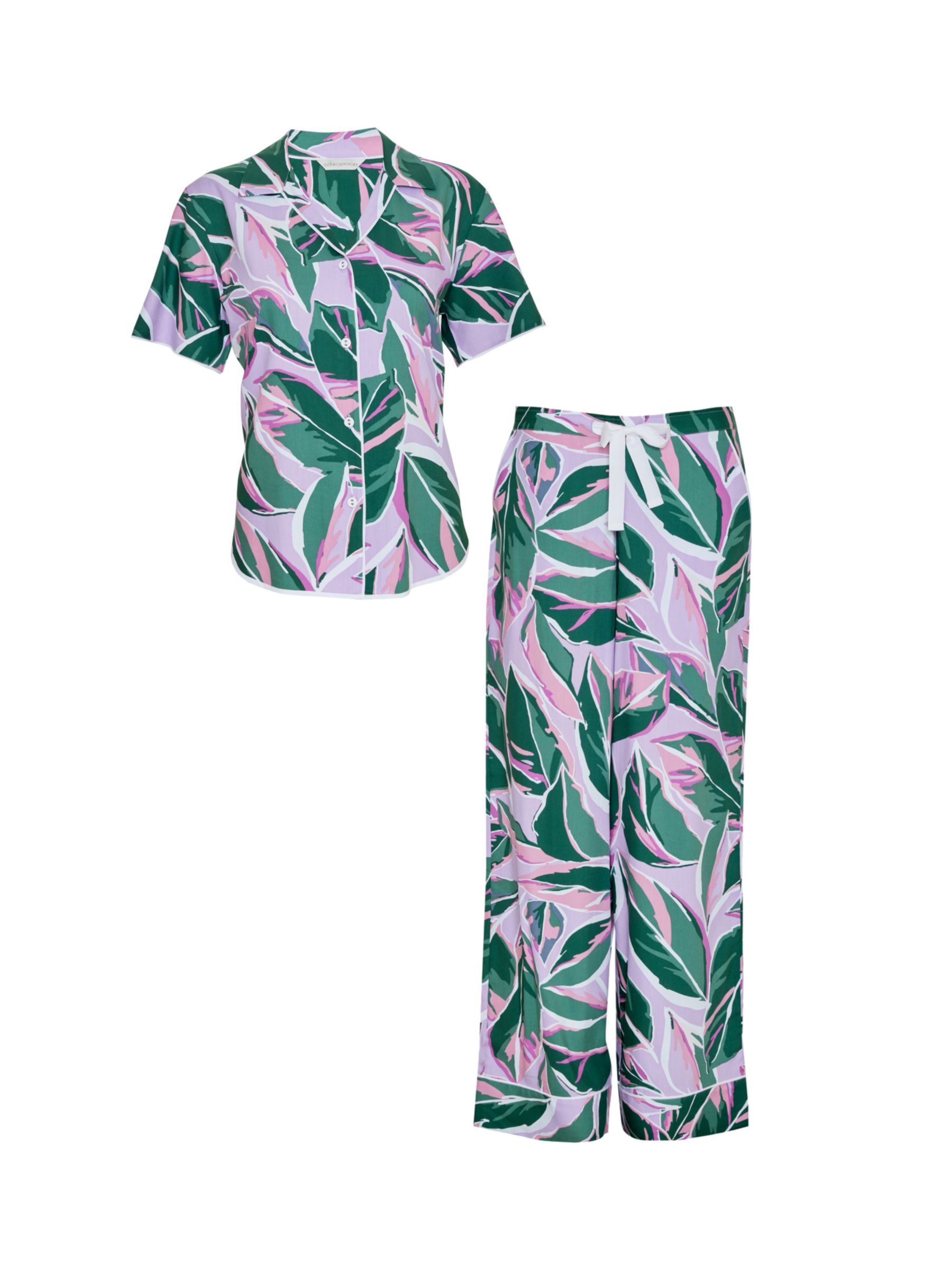 Buy Cyberjammies Lexi Leaf Print Short Sleeve Pyjamas, Lilac/Multi Online at johnlewis.com