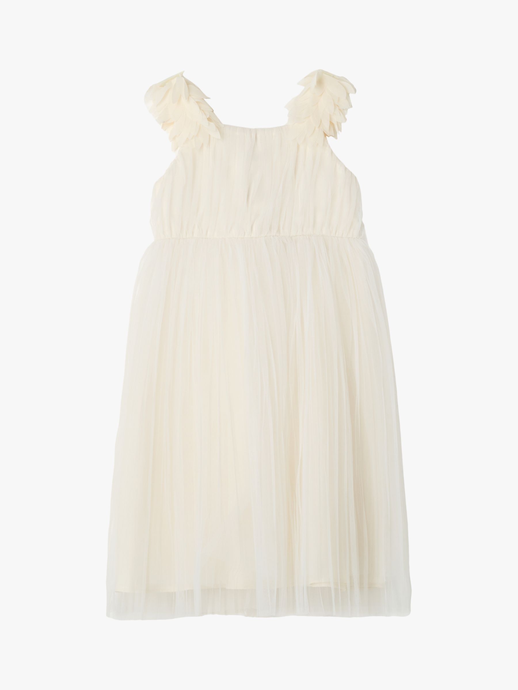 Angel & Rocket Valerie Petal Shoulder Bridesmaid Dress, White, 3 years