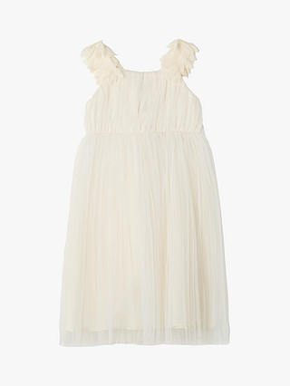 Angel & Rocket Valerie Petal Shoulder Bridesmaid Dress, White