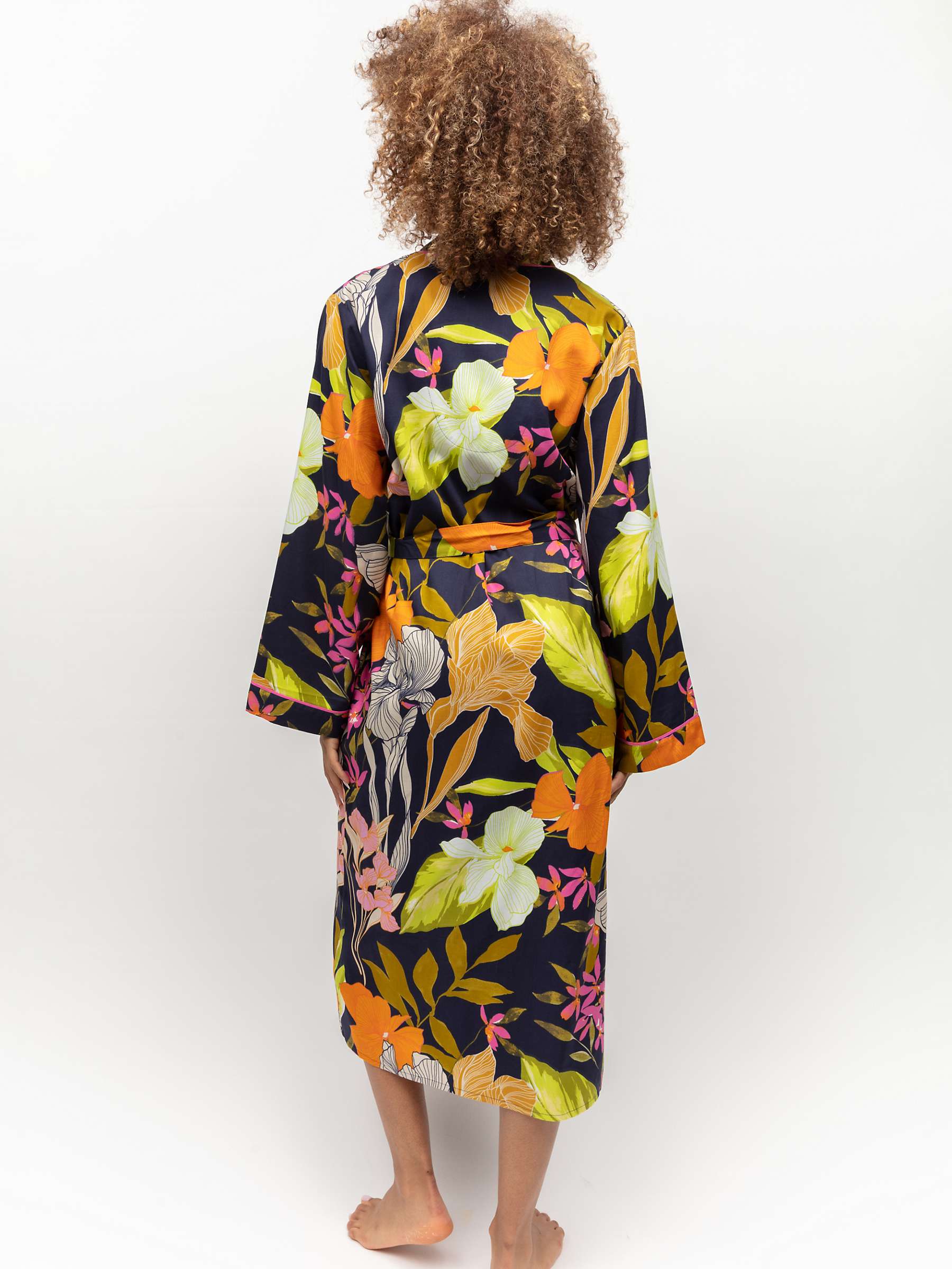 Buy Cyberjammies Floral Long Dressing Gown, Navy Online at johnlewis.com