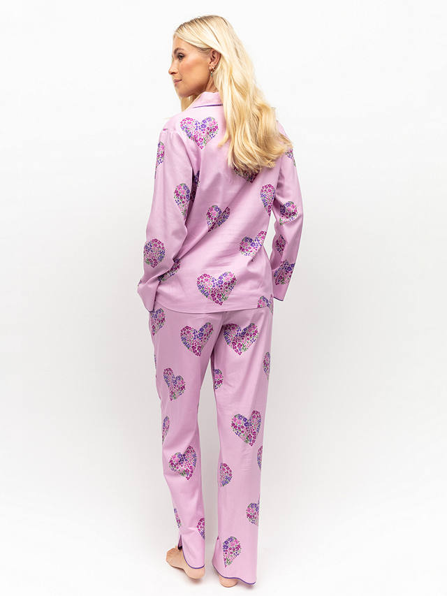 Cyberjammies Valentina Heart Shirt Long Pyjama Set, Pink