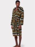 Chelsea Peers Aztec Print Hooded Fleece Dressing Gown, Multi, Multi