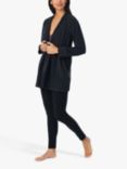 DKNY Fleece Long Lounge Set, Black