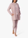 DKNY Fleece Long Sleeve Layer Lounge Pyjama Set, Pink