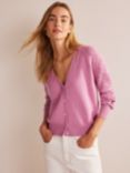 Boden Pointelle Wool and Cashmere Blend Cardigan, Strawberry Sherbet