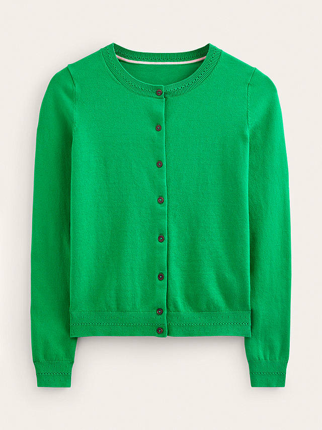Boden Catriona Cotton Cardigan, Meadow Green