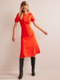 Boden Nancy Empire Line Midi Dress, Fiesta Orange