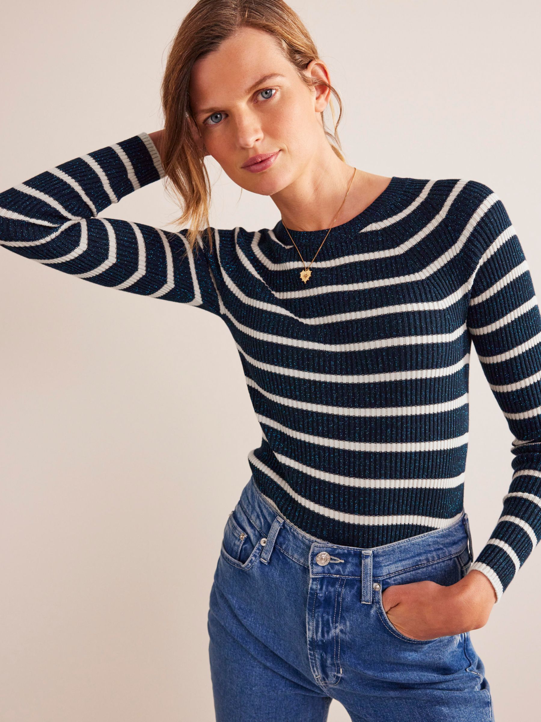 Grand Stripe Cotton Blend Sweater Tights