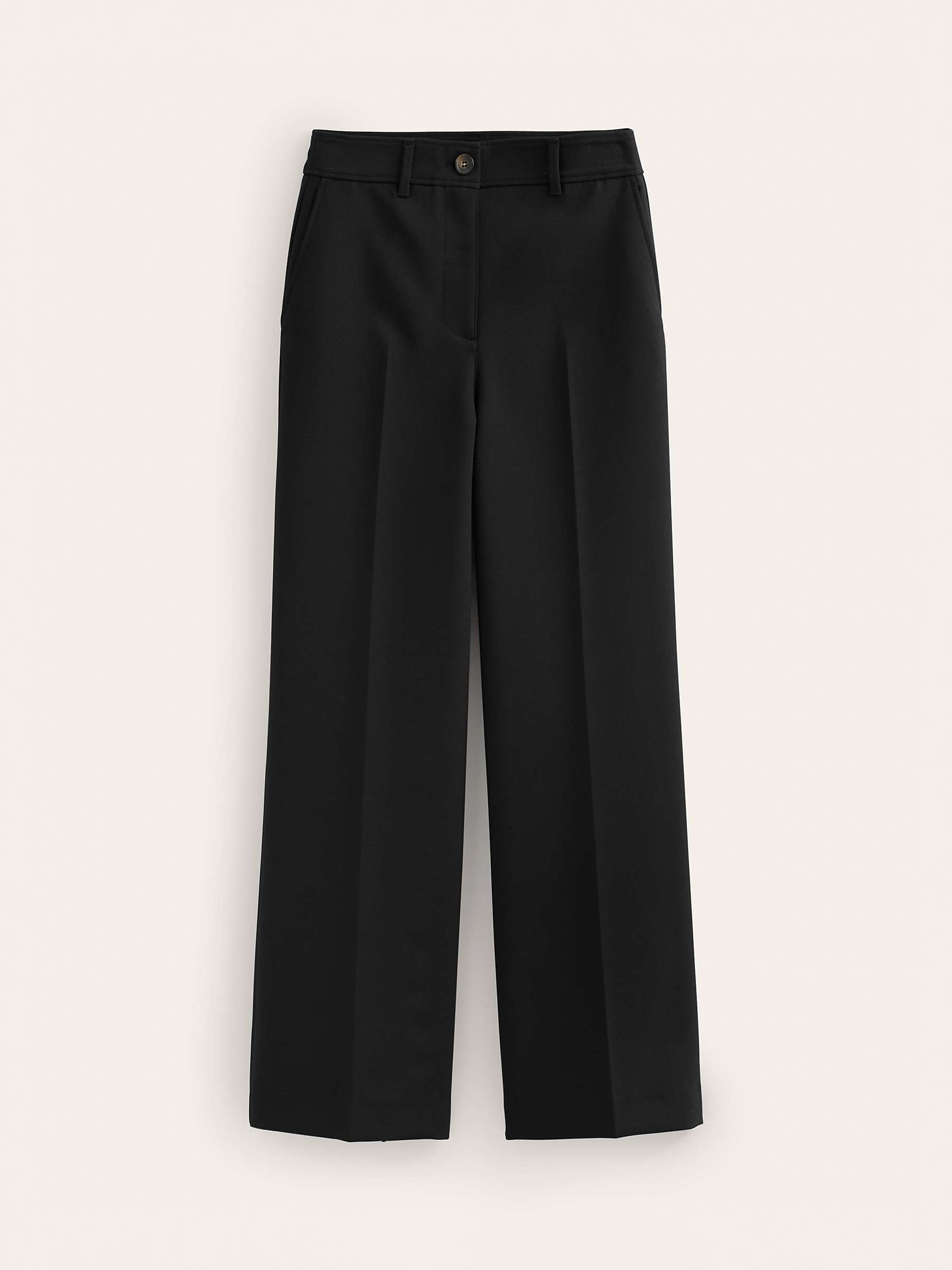 Boden Westbourne Wide Leg Trousers, Black at John Lewis & Partners