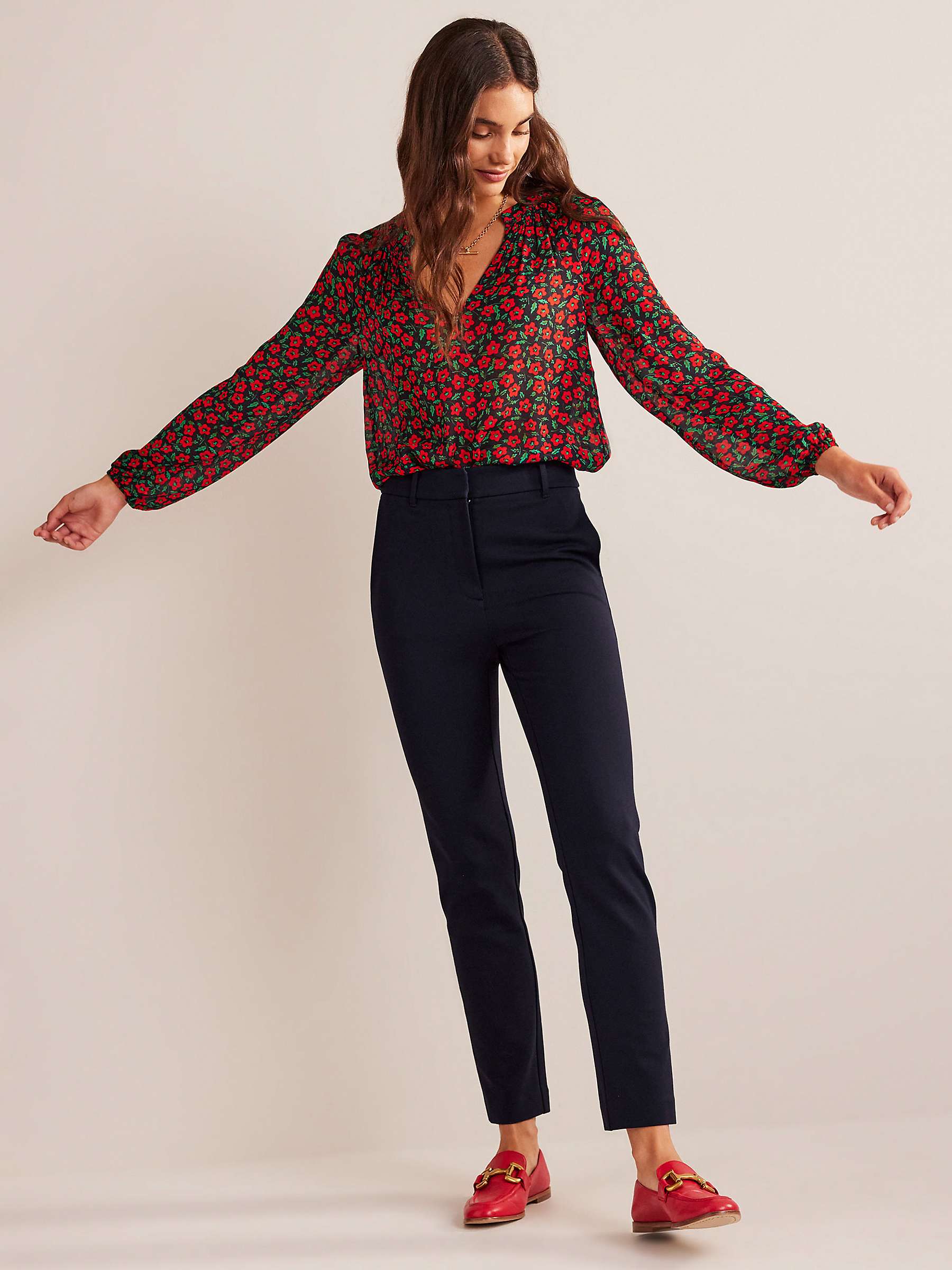 Buy Boden Highgate Jersey Trousers, Navy Online at johnlewis.com