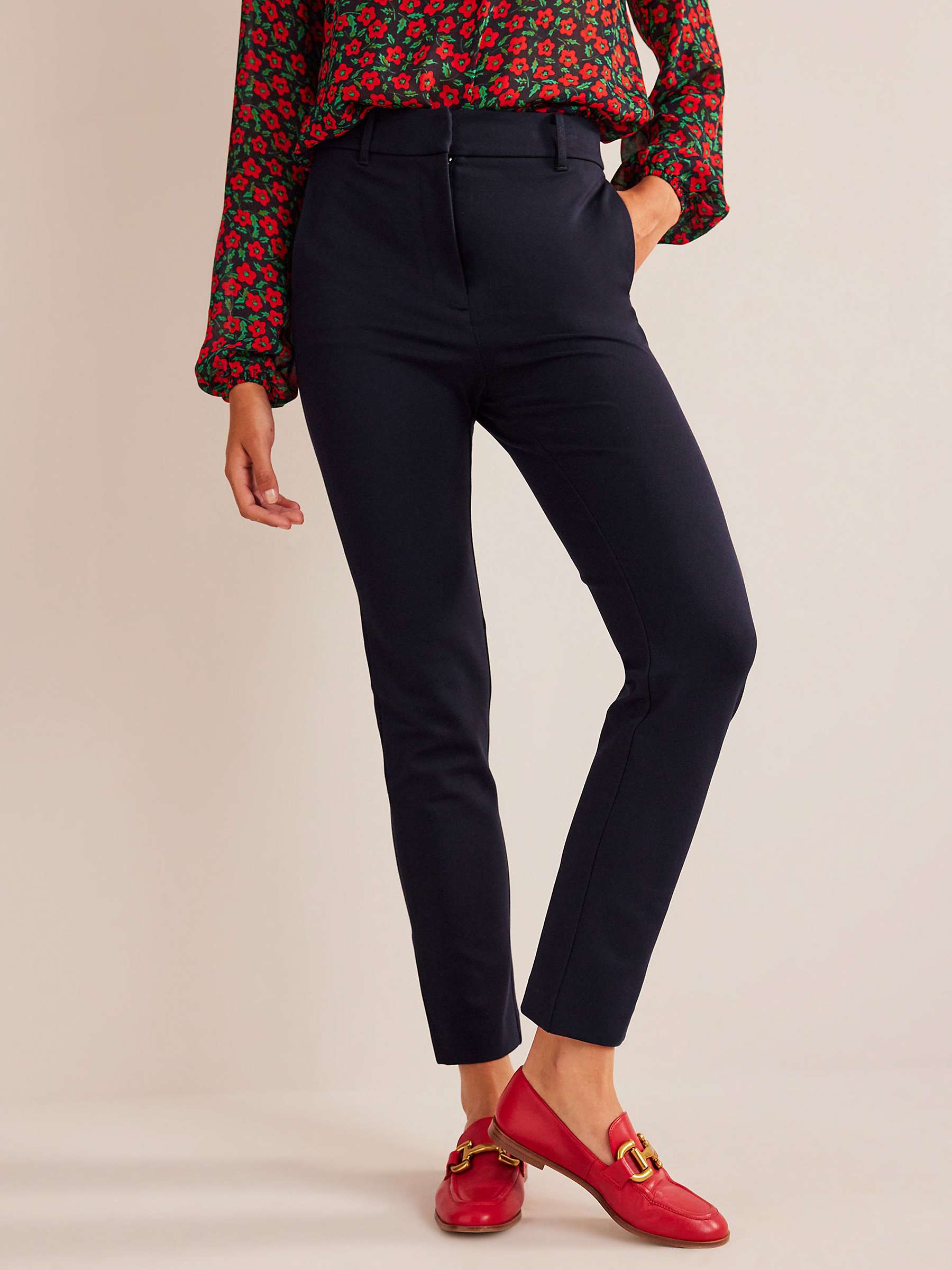 Buy Boden Highgate Jersey Trousers, Navy Online at johnlewis.com