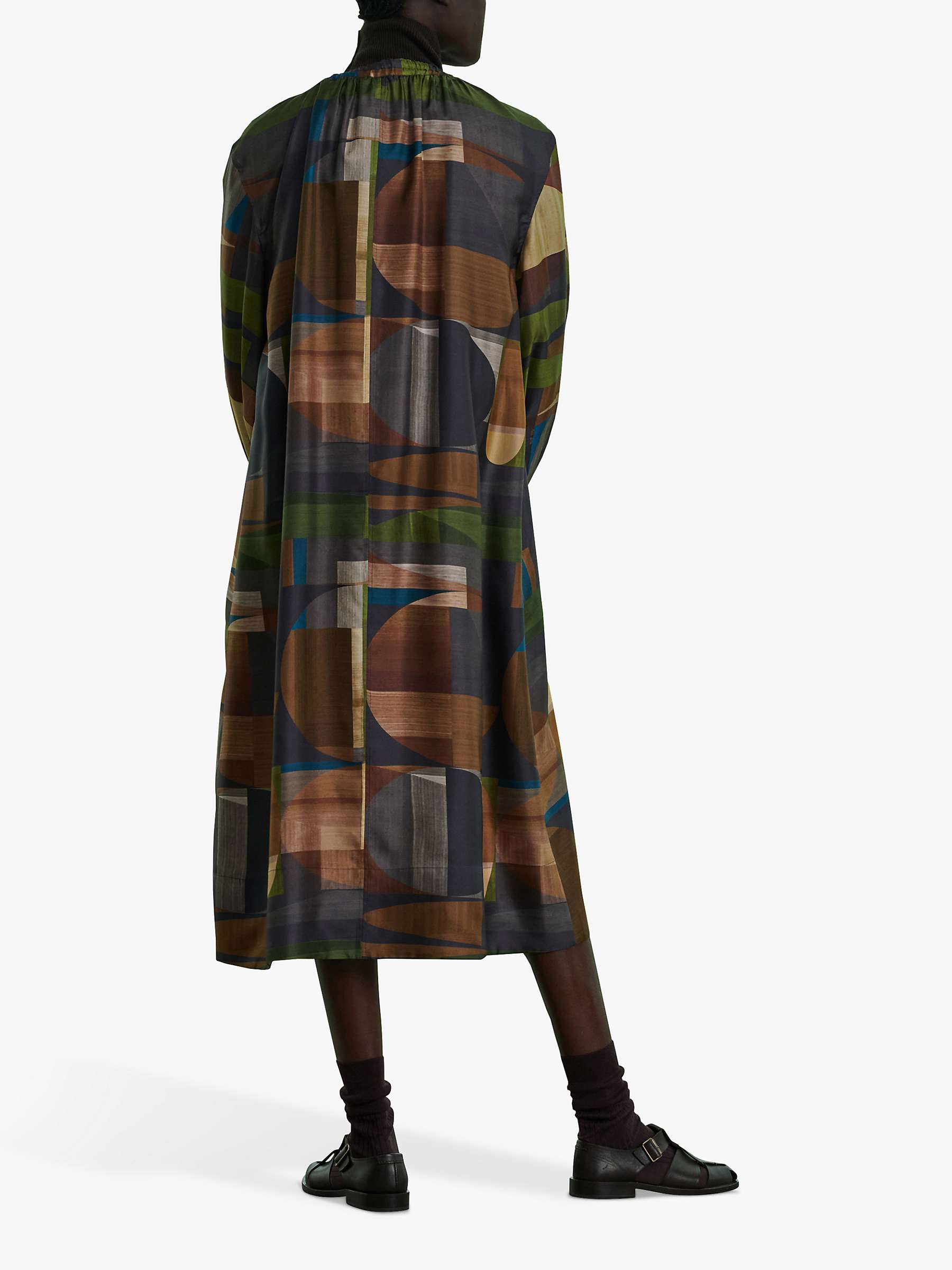 Buy SOEUR Vanzy Silk Twill Floaty Midi Dress, Multi Online at johnlewis.com
