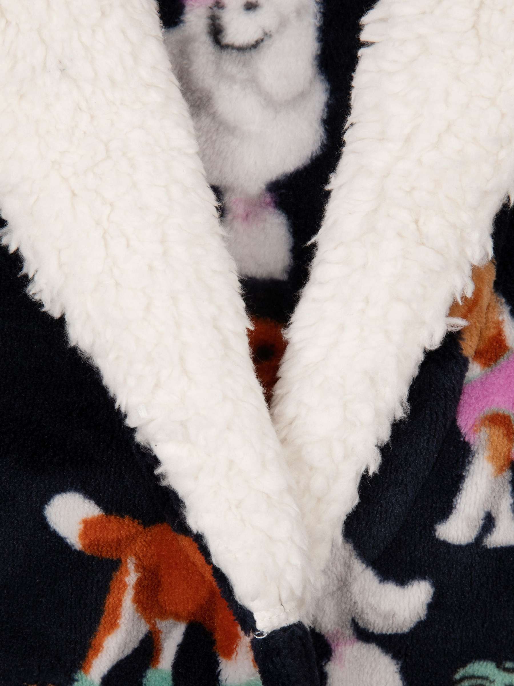 Buy Chelsea Peers Kids' Fleece Dogs Print Hooded Dressing Gown, Navy/Multi Online at johnlewis.com