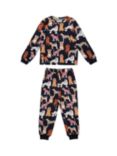 Chelsea Peers Kids' Dog Print Pyjama Set, Navy/Multi