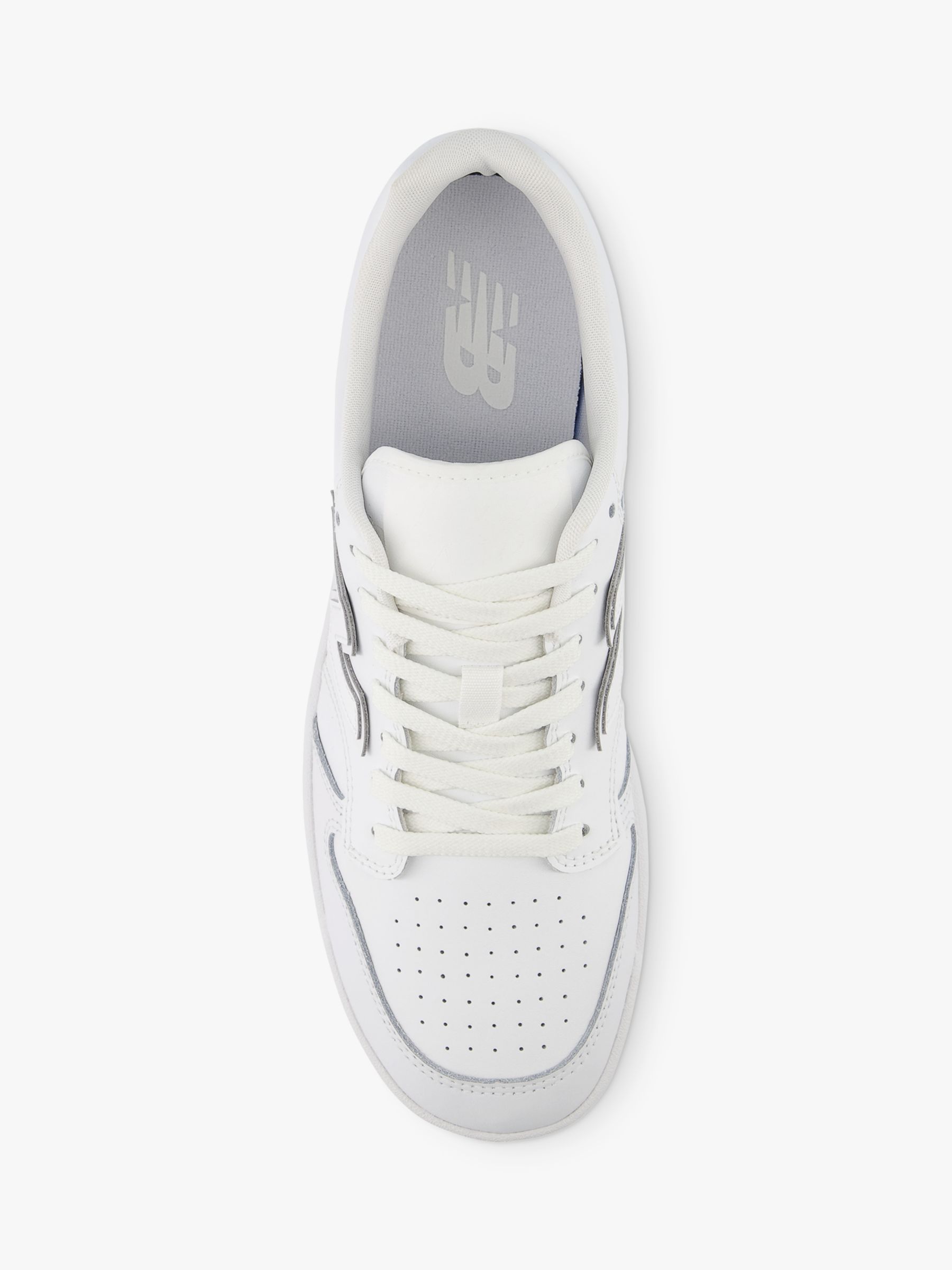 New Balance 480 Leather Lace Up Trainers, White at John Lewis & Partners