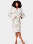 Chelsea Peers Curve Leopard Print Dressing Gown, Off White