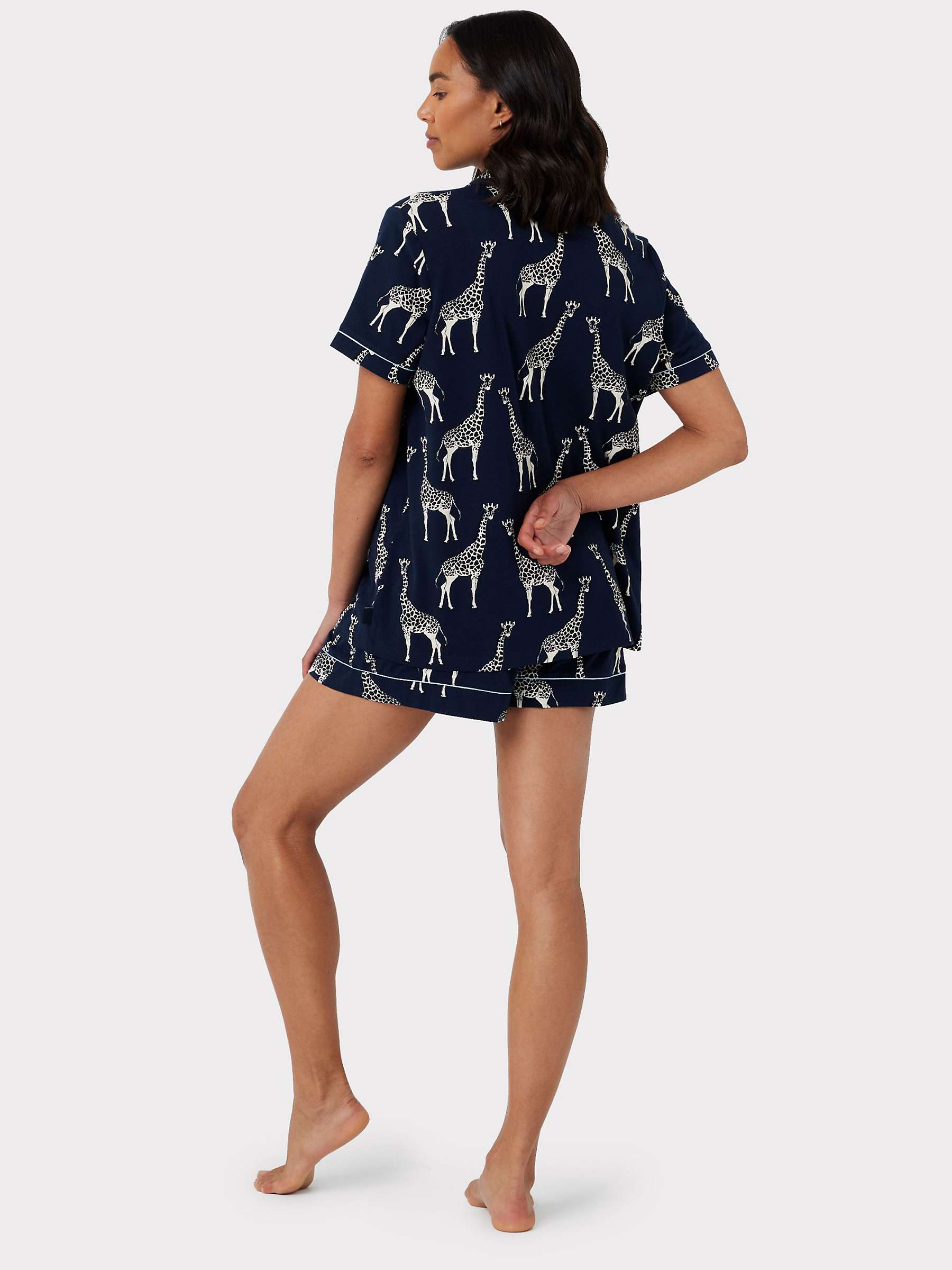 Buy Chelsea Peers Organic Cotton Blend Giraffe Print Shorts Maternity Pyjama Set, Navy Online at johnlewis.com