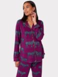 Chelsea Peers Maternity Zebra Print Pyjama Set, Purple