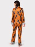 Chelsea Peers Horse Print Recycled Long Pyjamas, Orange/Multi, Orange/Multi