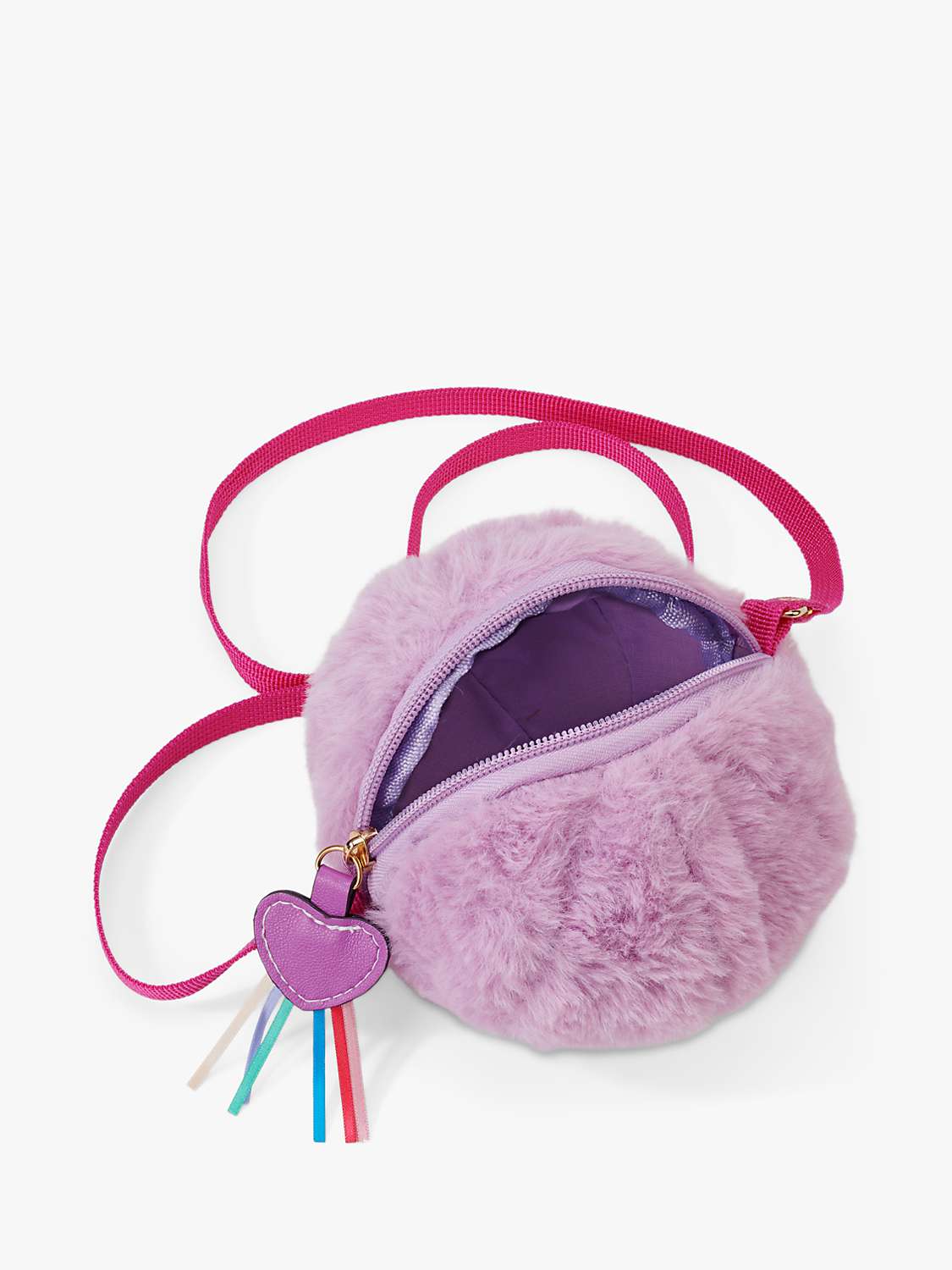 Buy Stych Faux Fur Pom Bag, Pink Online at johnlewis.com