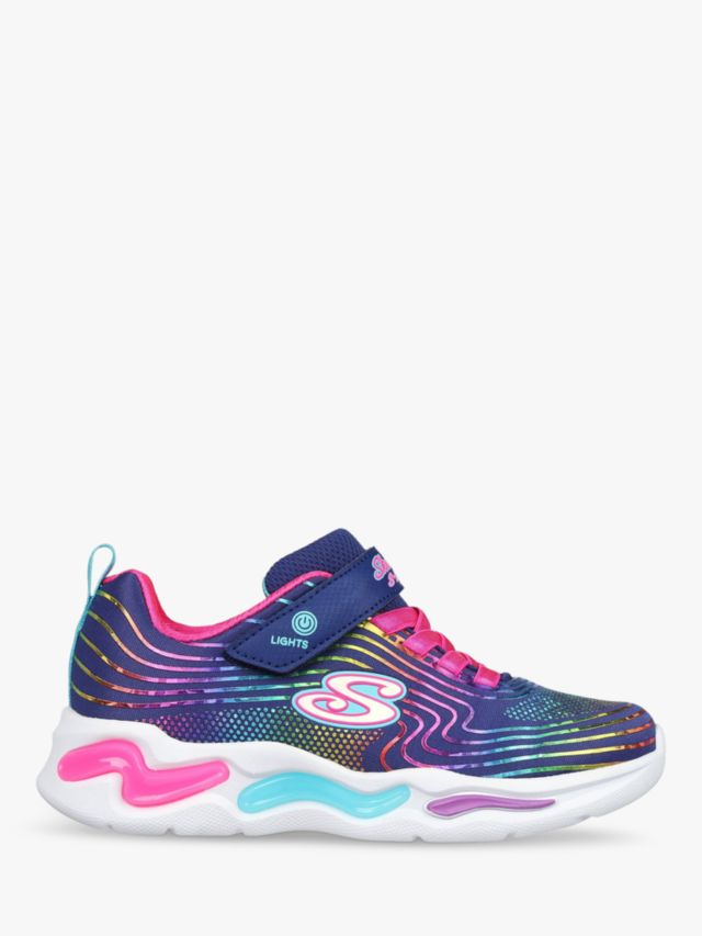 Skechers childrens light online up trainers