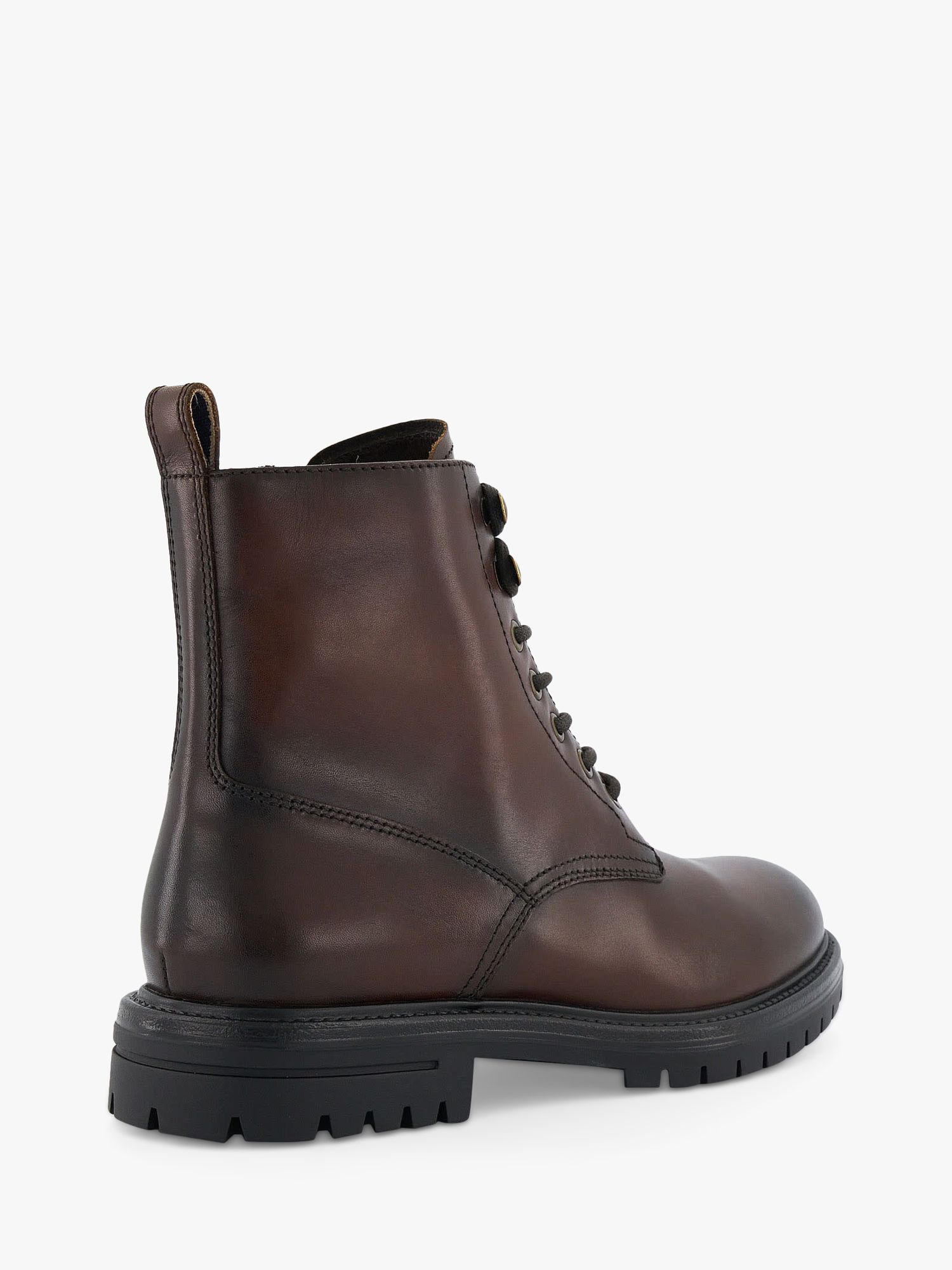 Dune Concepts Leather Lace Up Boots, Brown at John Lewis & Partners