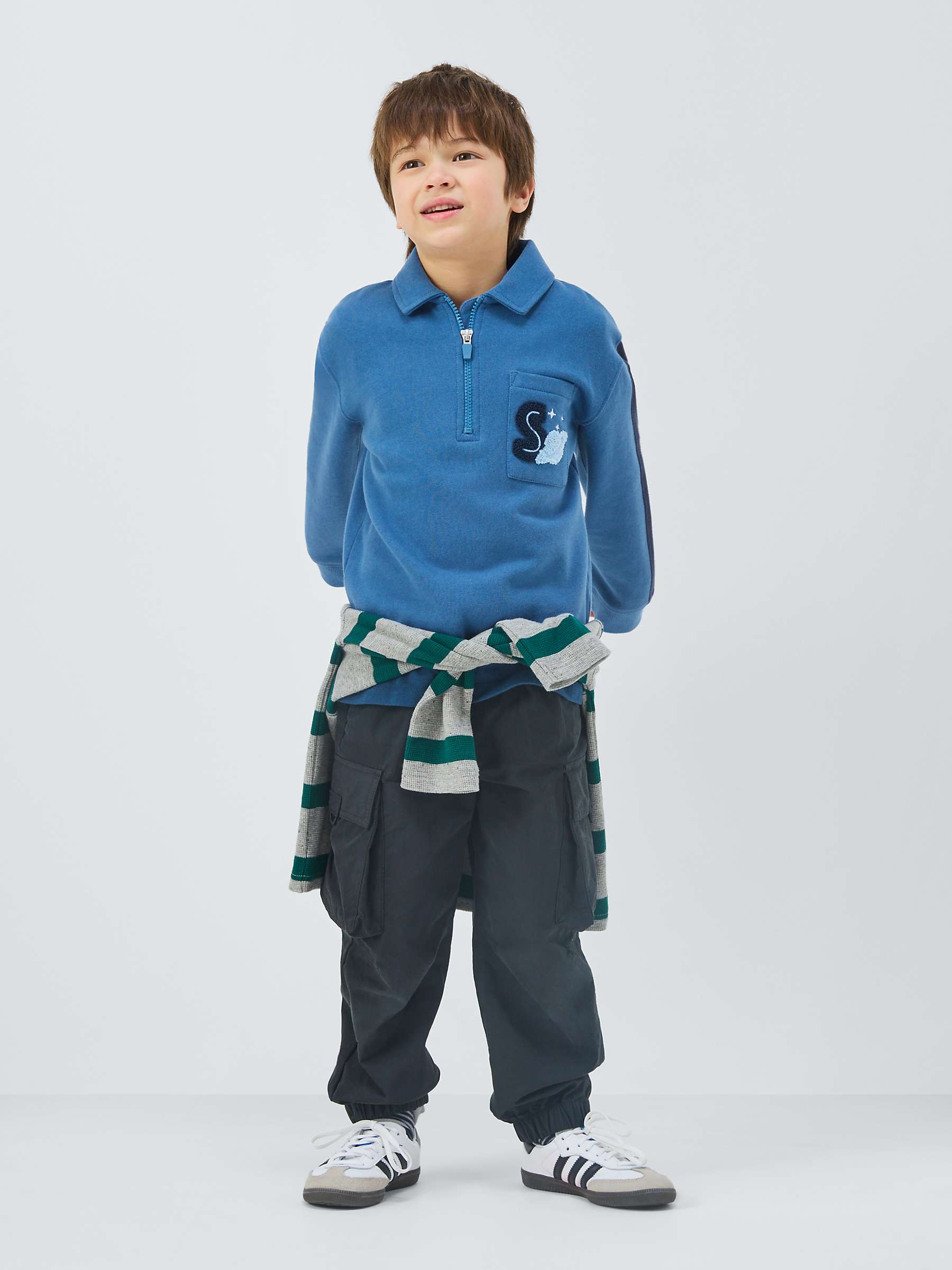 Buy John Lewis Kids' Space 1/4 Zip Sweatshirt, Blue Online at johnlewis.com