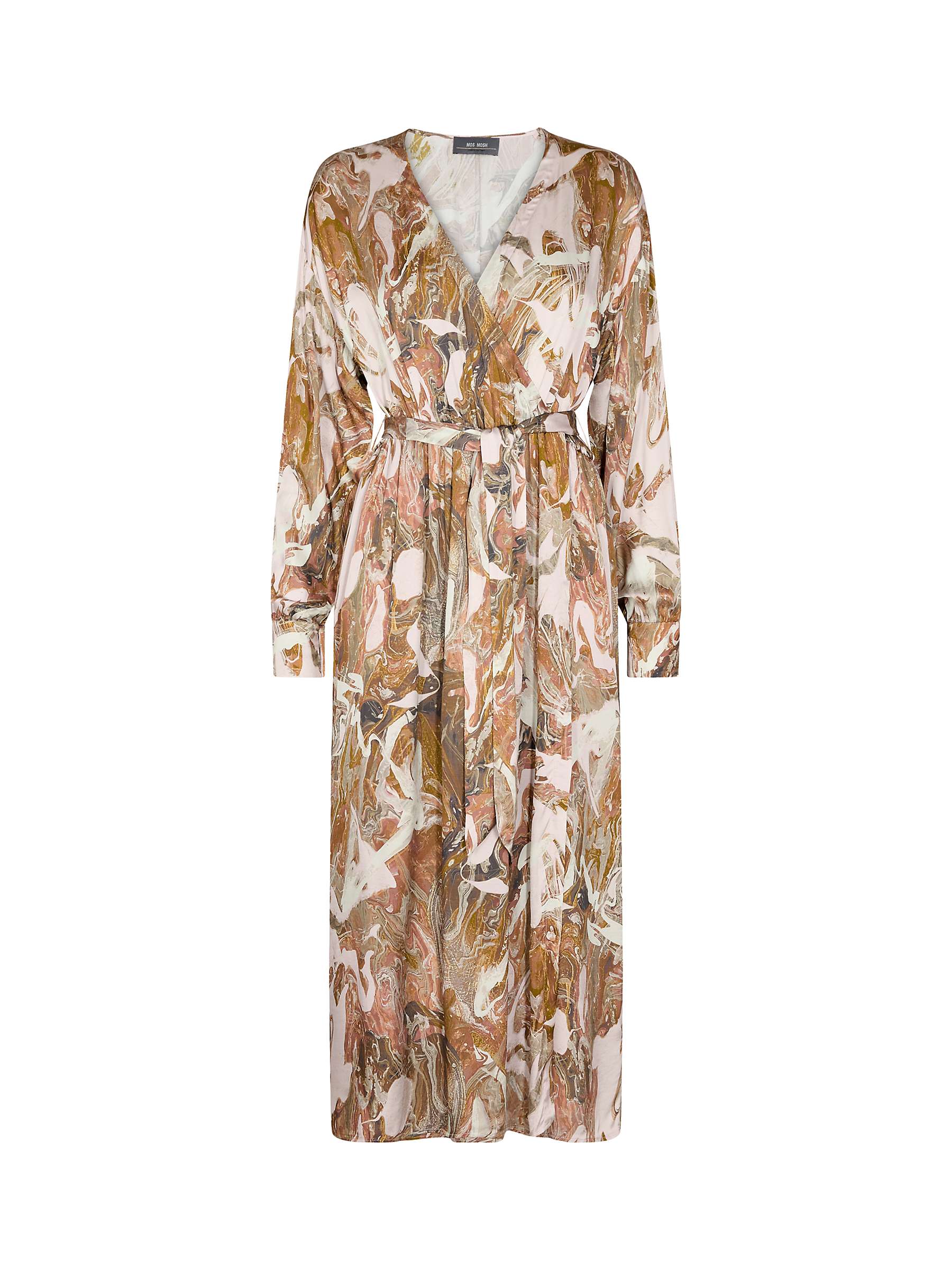 Buy MOS MOSH Markella Marble Print Wrap Midi Dress, Burlwood Online at johnlewis.com