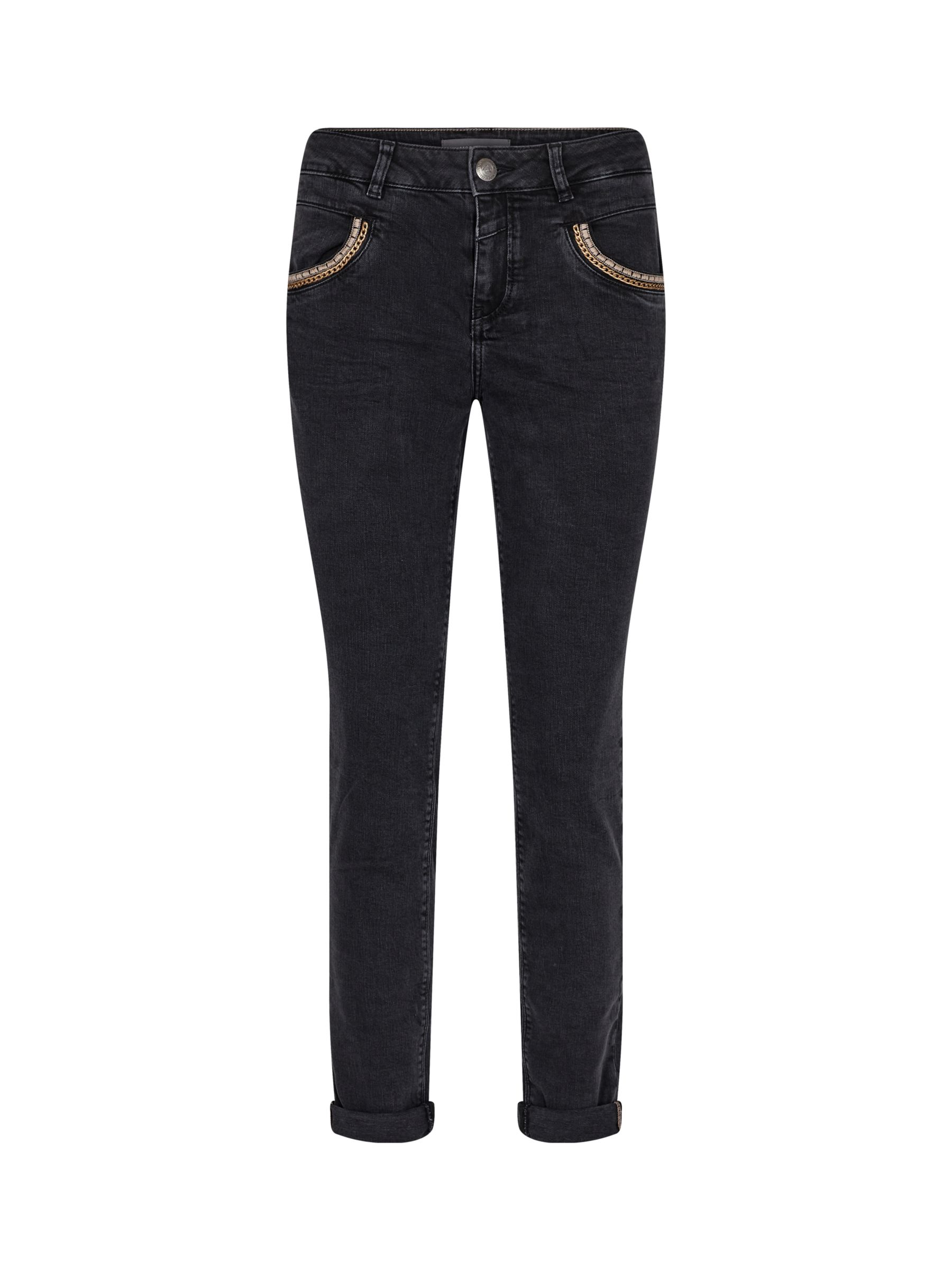 MOS MOSH Naomi Gringlo Mid Rise Regular Jeans, Dark Grey, 26R