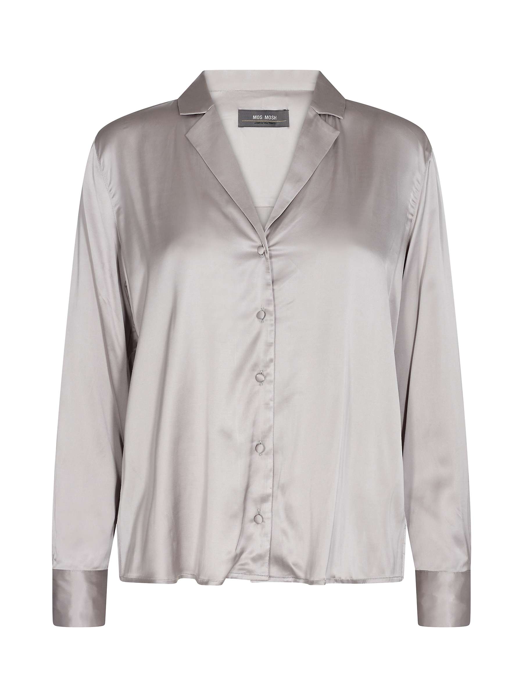Buy MOS MOSH Finley Satin Shirt, Quiet Gray Online at johnlewis.com