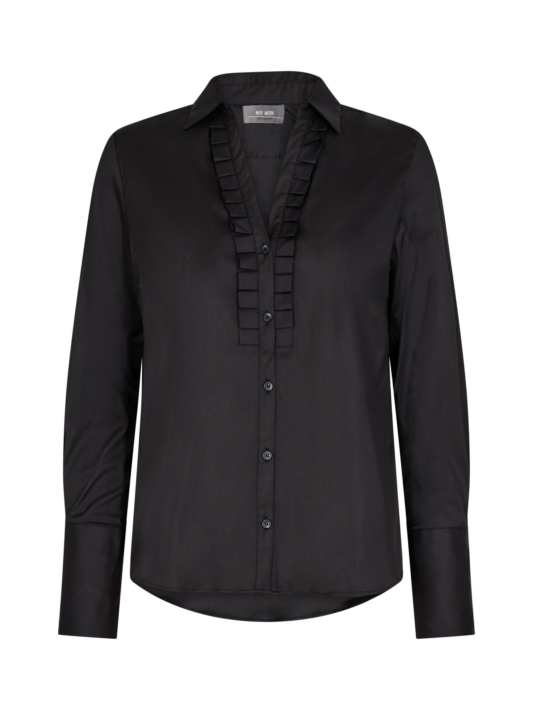 MOS MOSH Sybel Long Sleeve Ruffle Shirt, Black at John Lewis & Partners