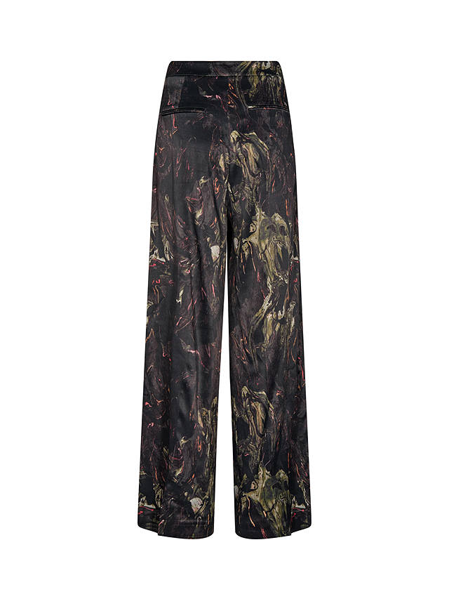 MOS MOSH Jules Abstract Print Wide Leg Trousers, Black/Multi