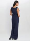 Gina Bacconi Merle Bow Shoulder Maxi Dress, Navy