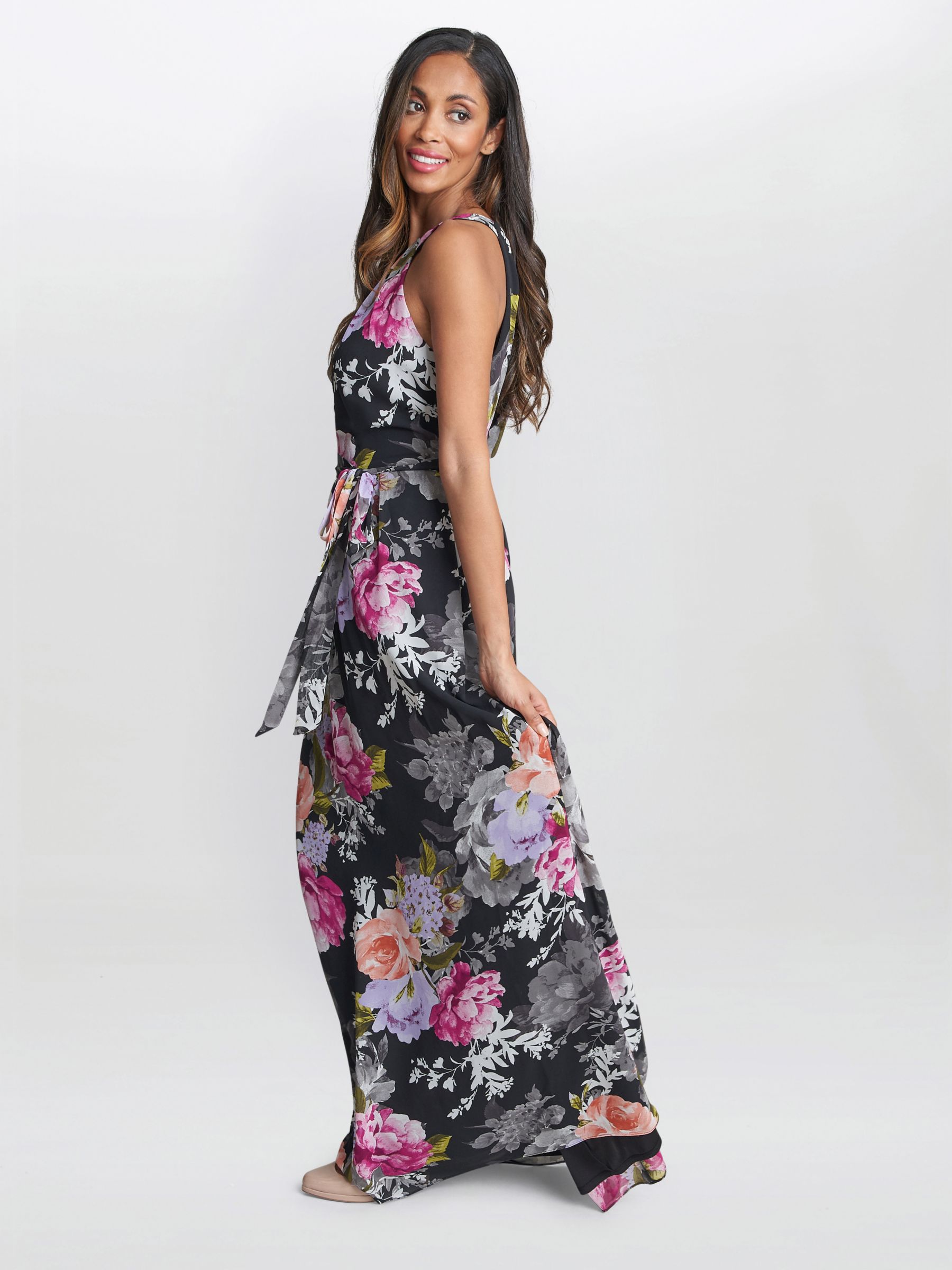 CLAUDIA  Relaxed Fit Casual Black Floral Maxi Dress — THE MODEST