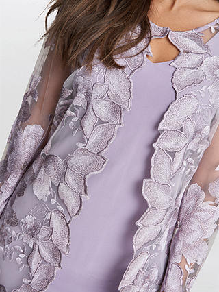 Gina Bacconi Savoy Embroidered Dress, Orchid Mist