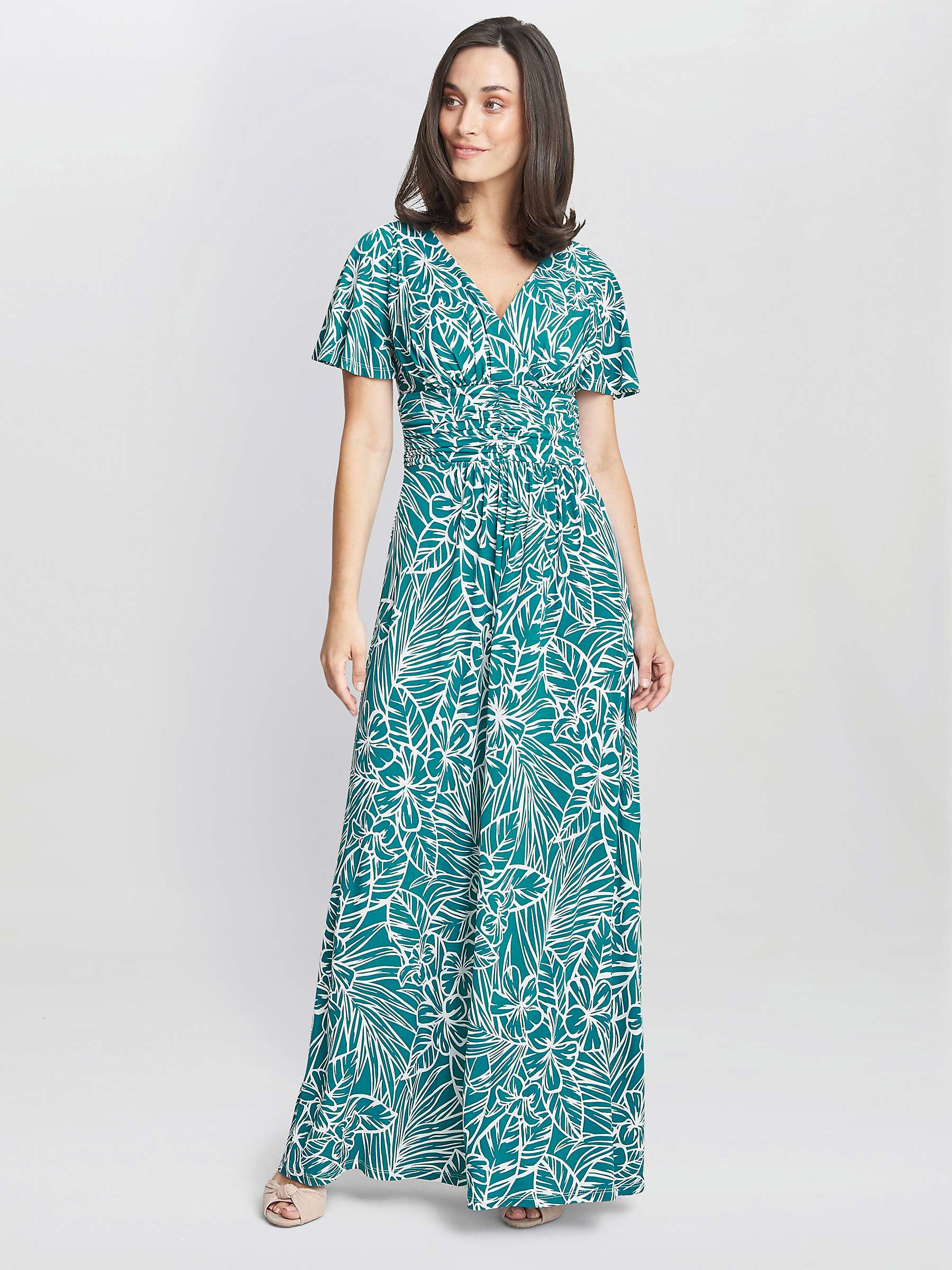 Buy Gina Bacconi Fatima Jersey Maxi Dress, Teal Online at johnlewis.com