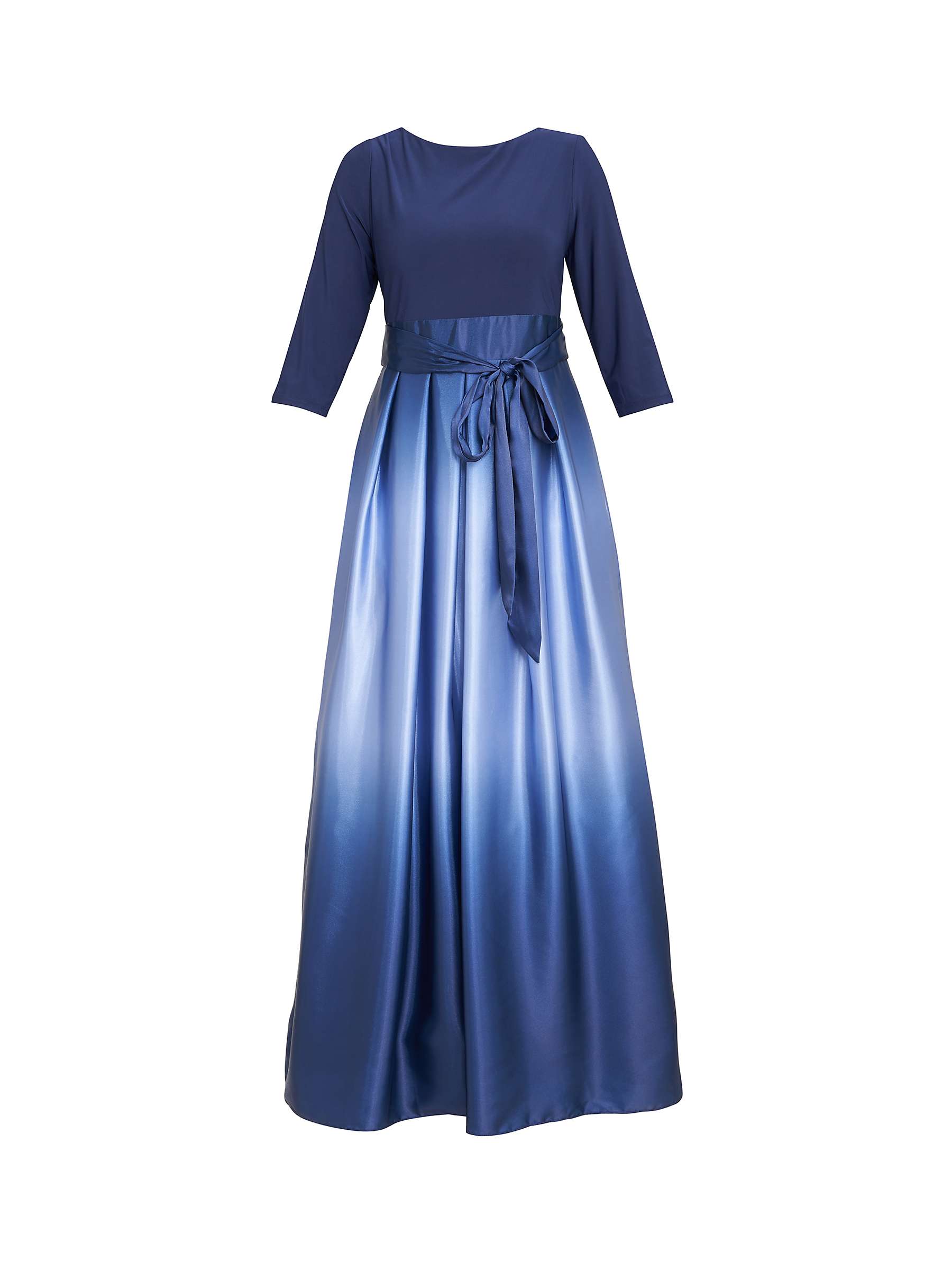 Buy Gina Bacconi Ingrid V-Neck Back Ombre Satin Maxi Dress, Navy Online at johnlewis.com