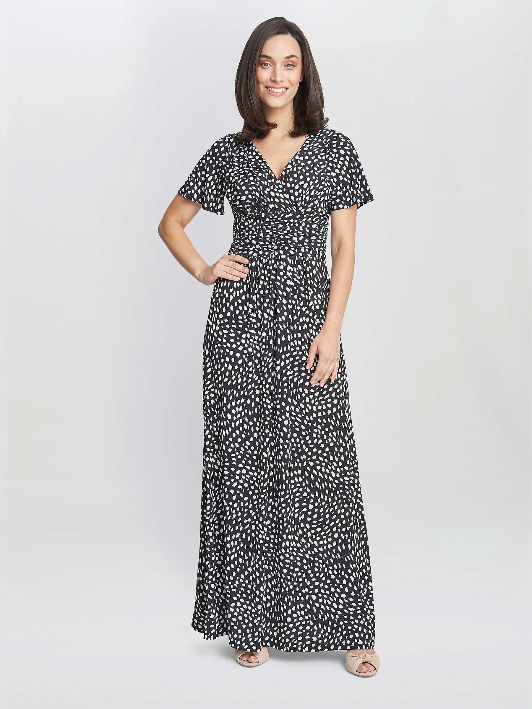 Buy Gina Bacconi Gia Jersey Maxi Dress, Black/Offwhite Online at johnlewis.com