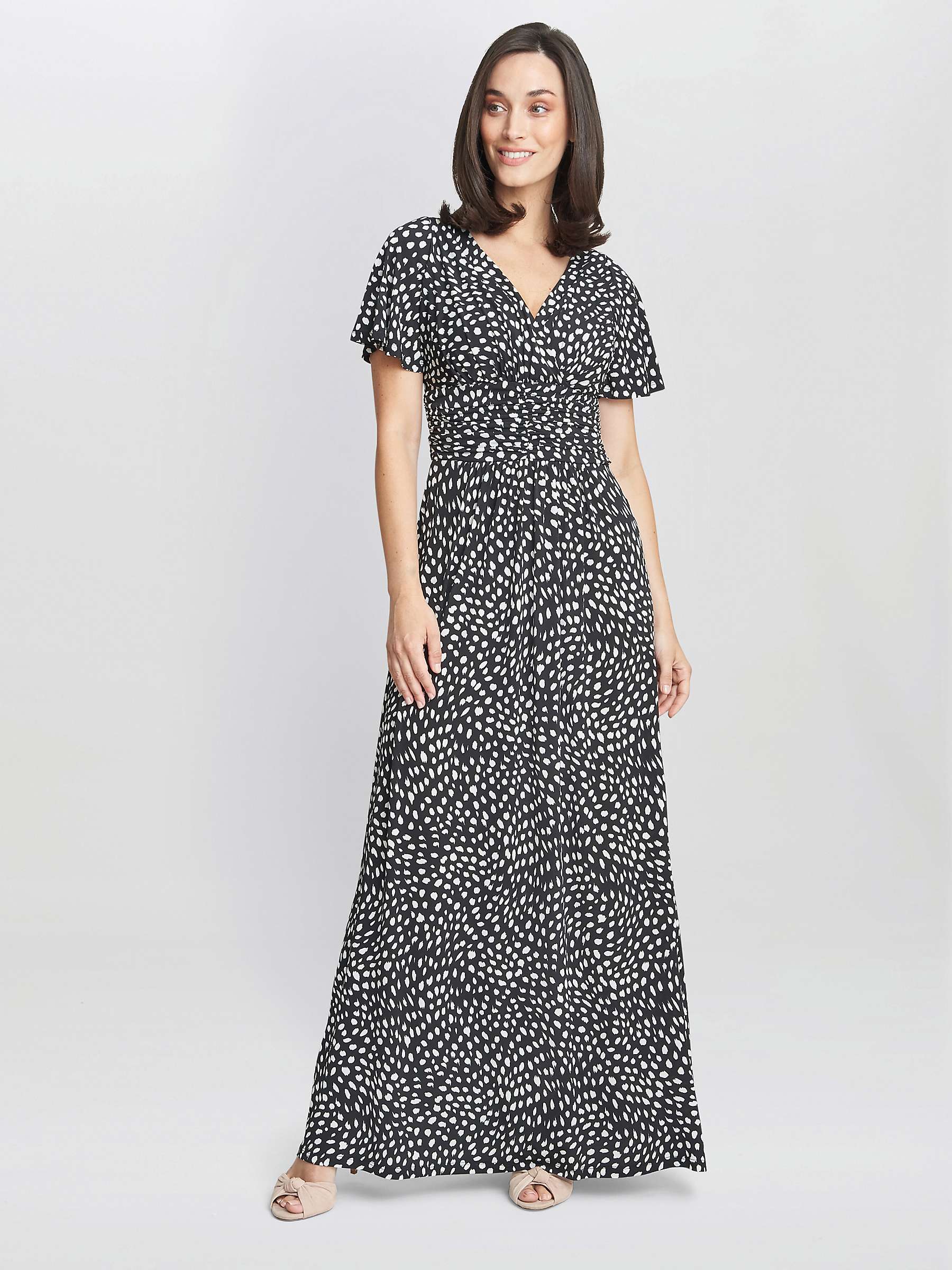Buy Gina Bacconi Gia Jersey Maxi Dress, Black/Offwhite Online at johnlewis.com