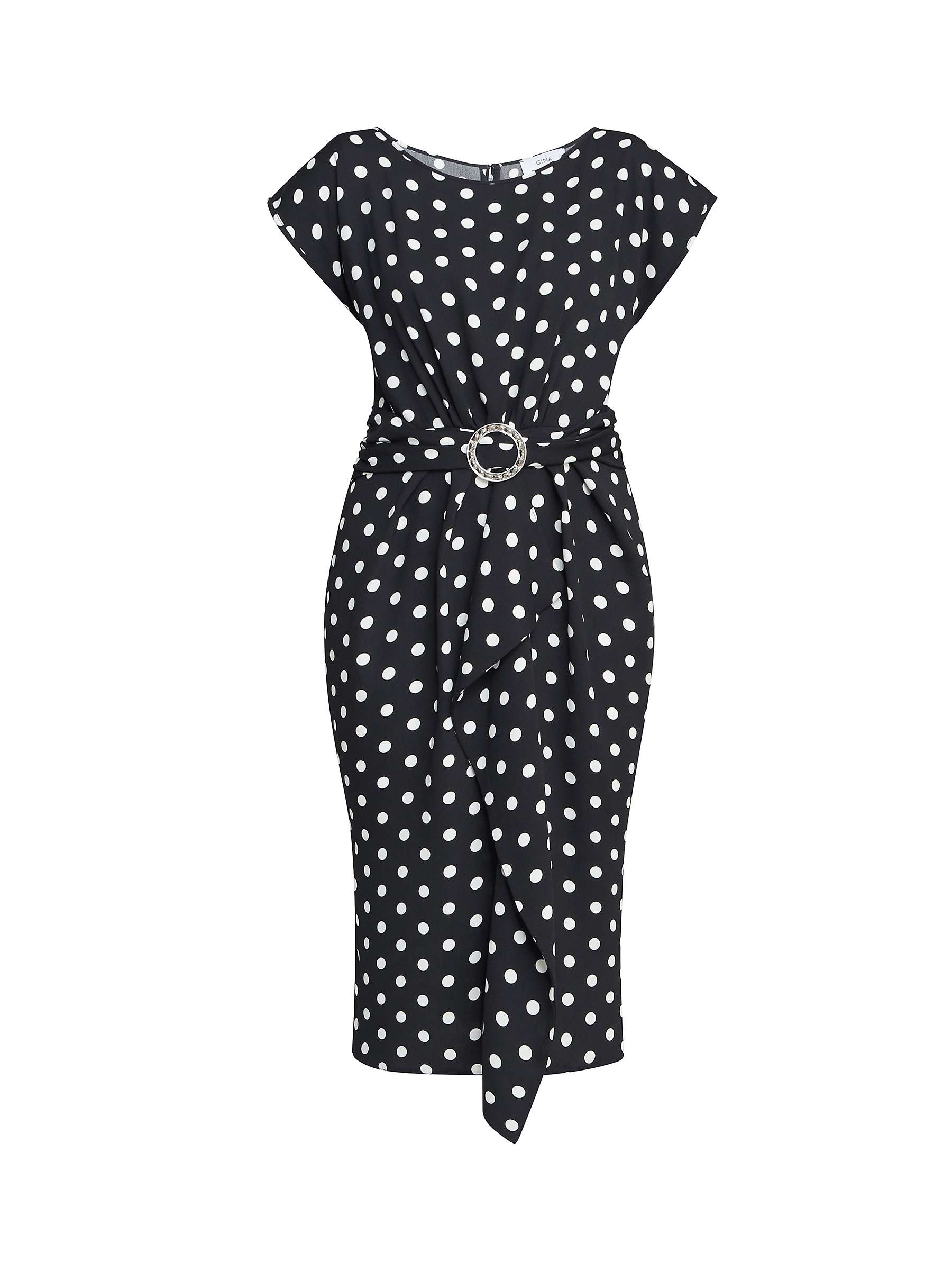 Buy Gina Bacconi Jemima Spot Print Dress, Black/White Online at johnlewis.com
