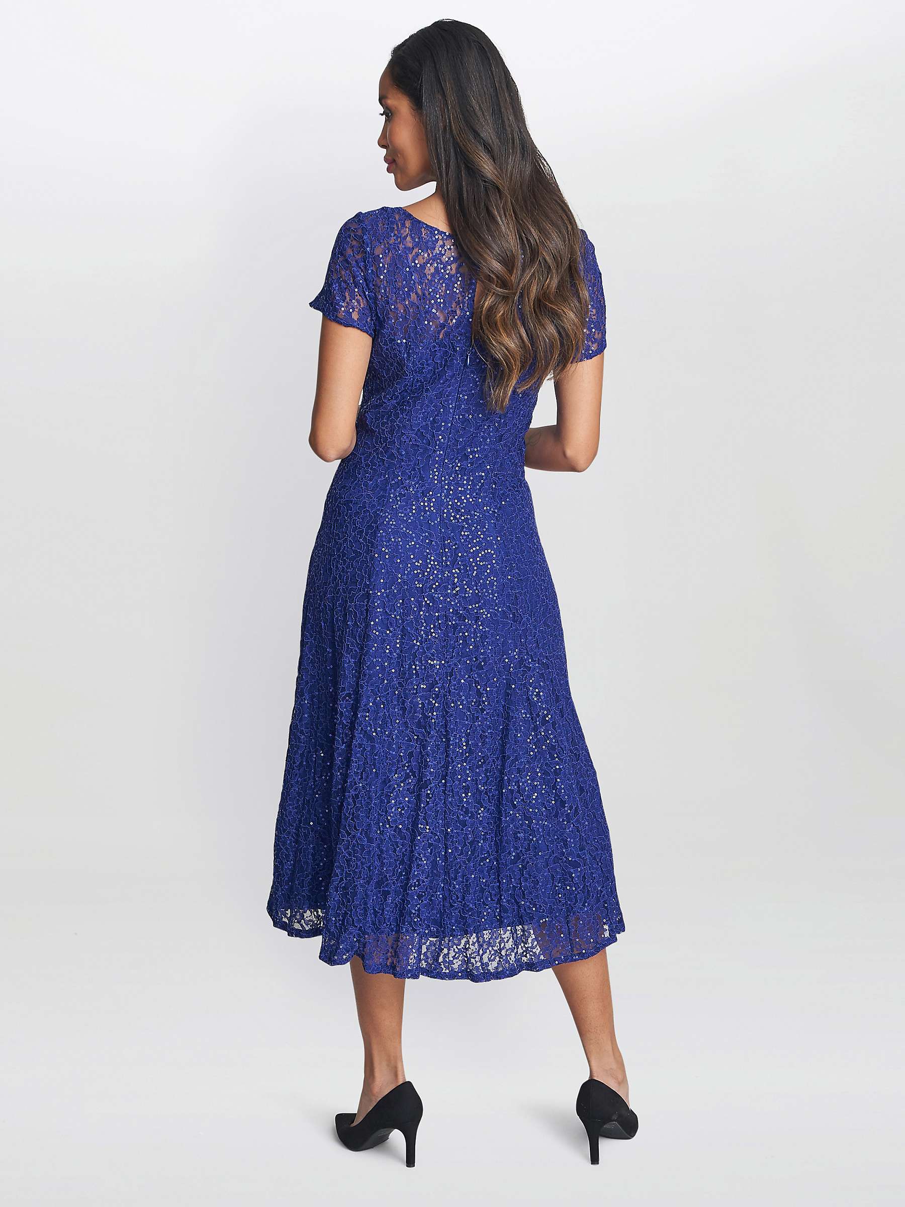 Buy Gina Bacconi Demi Sequin Embellished Midi Dress, Iris Online at johnlewis.com