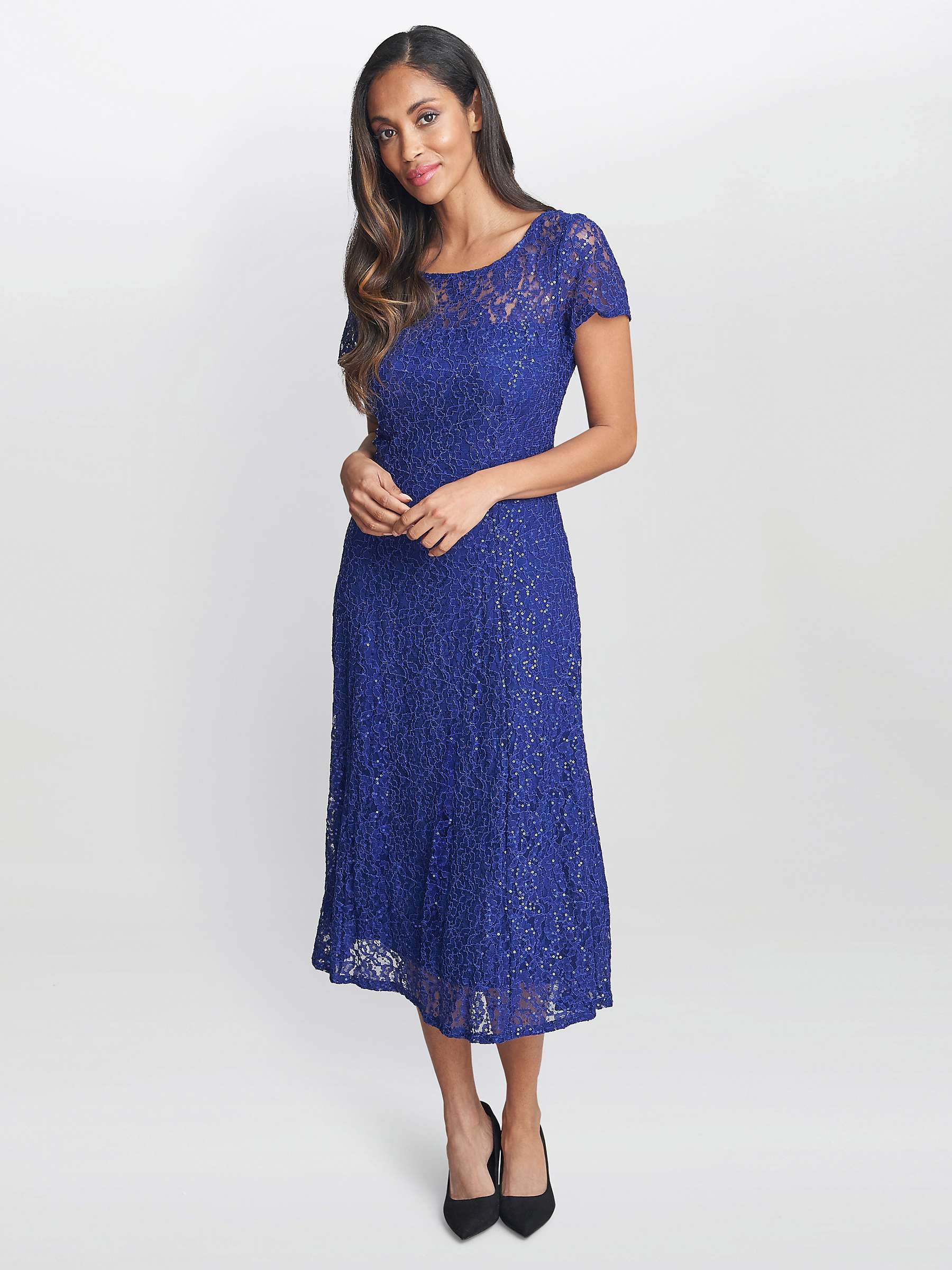 Buy Gina Bacconi Demi Sequin Embellished Midi Dress, Iris Online at johnlewis.com