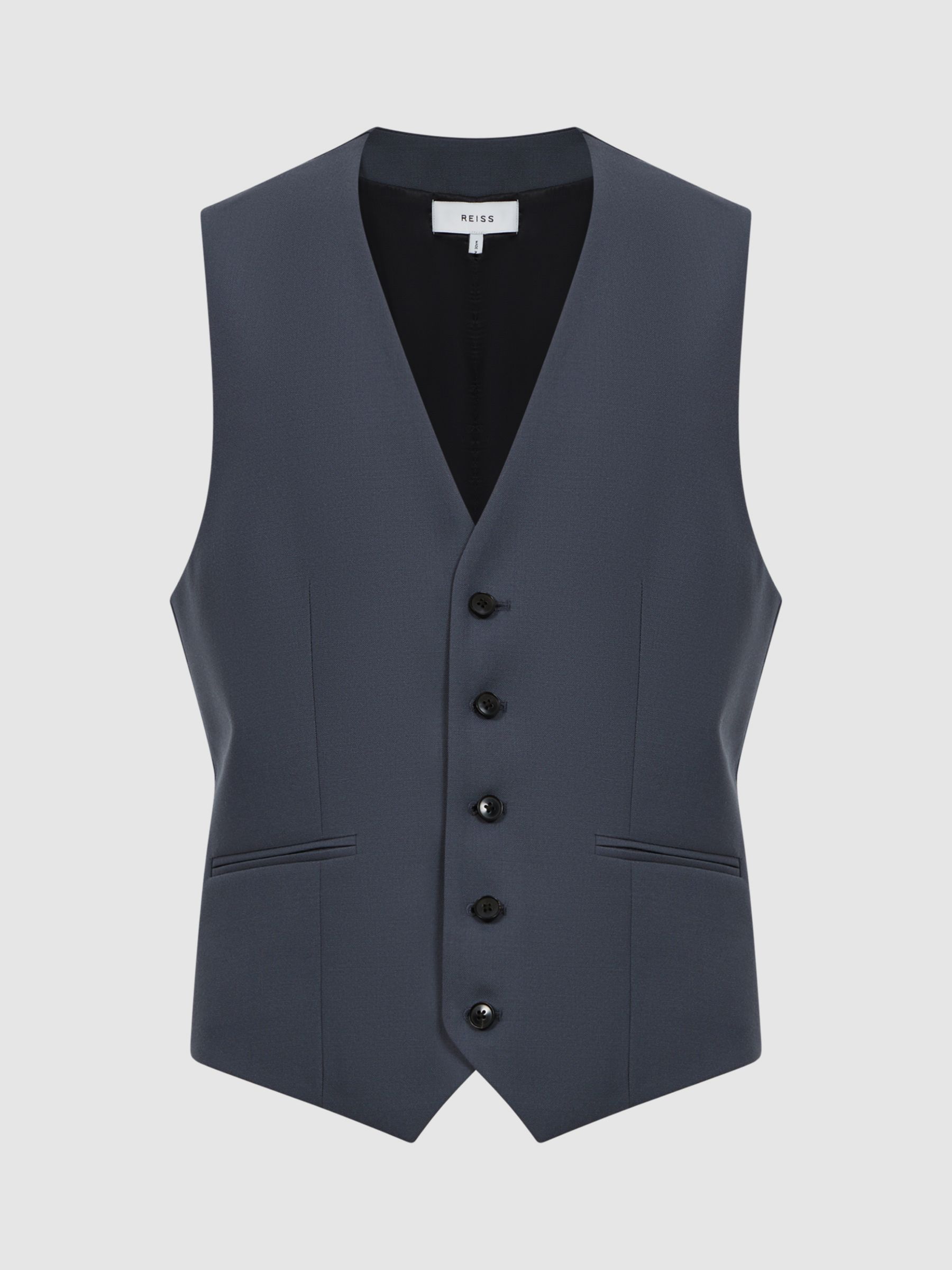 Buy Reiss Fine Wool Slim Fit Waistcoat, Airforce Blue Online at johnlewis.com