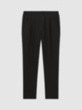 Reiss Hiroshio Textured Tapered Trousers, Black