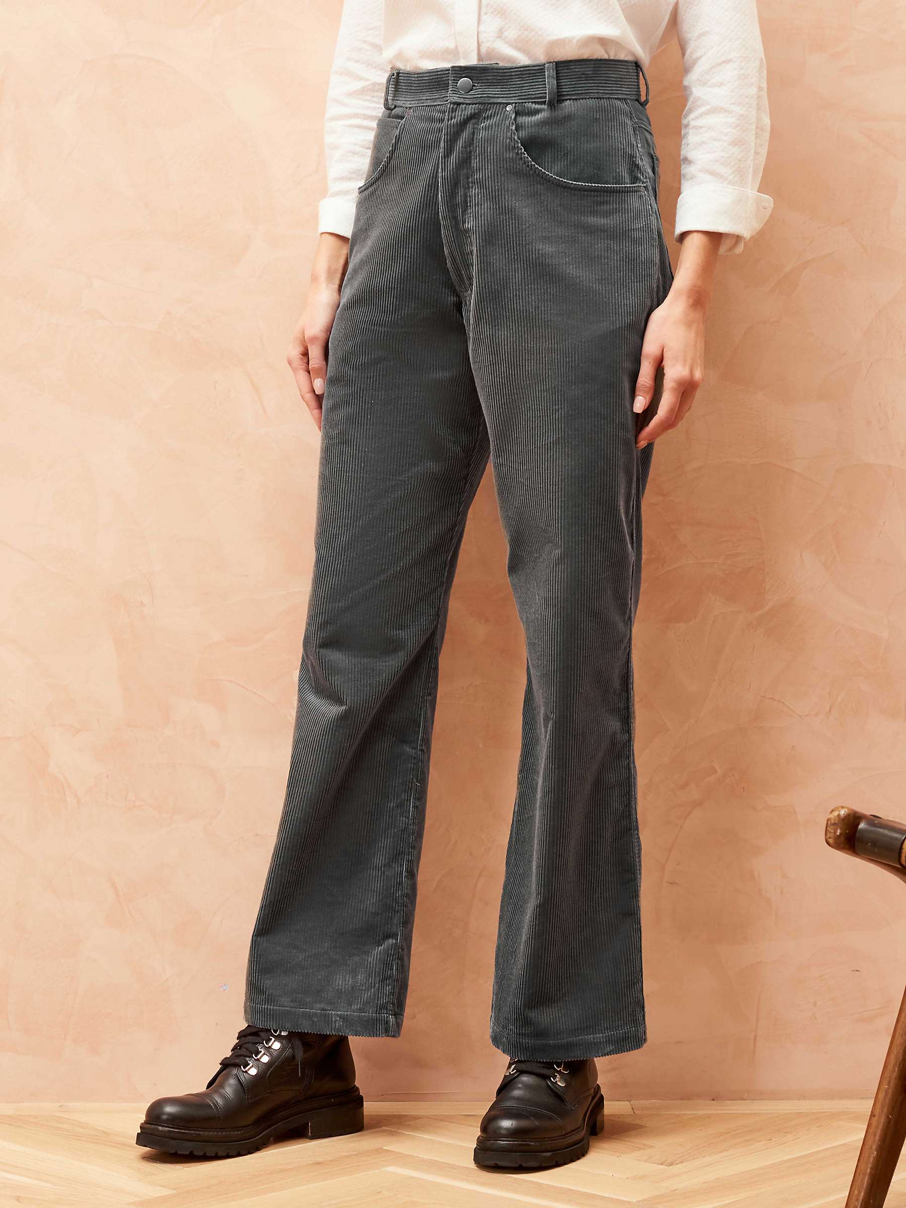 Buy Brora Corduroy High Waisted Trousers, Mercury Online at johnlewis.com
