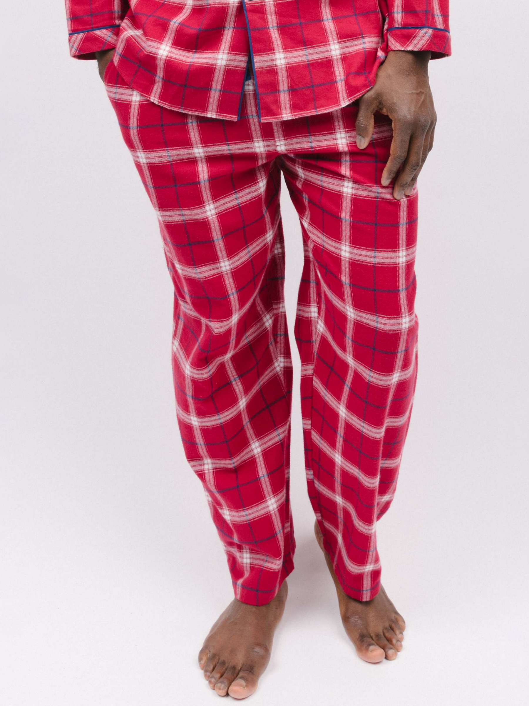 Buy Cyberjammies Noel Check Pyjama Bottoms, Red/White Online at johnlewis.com