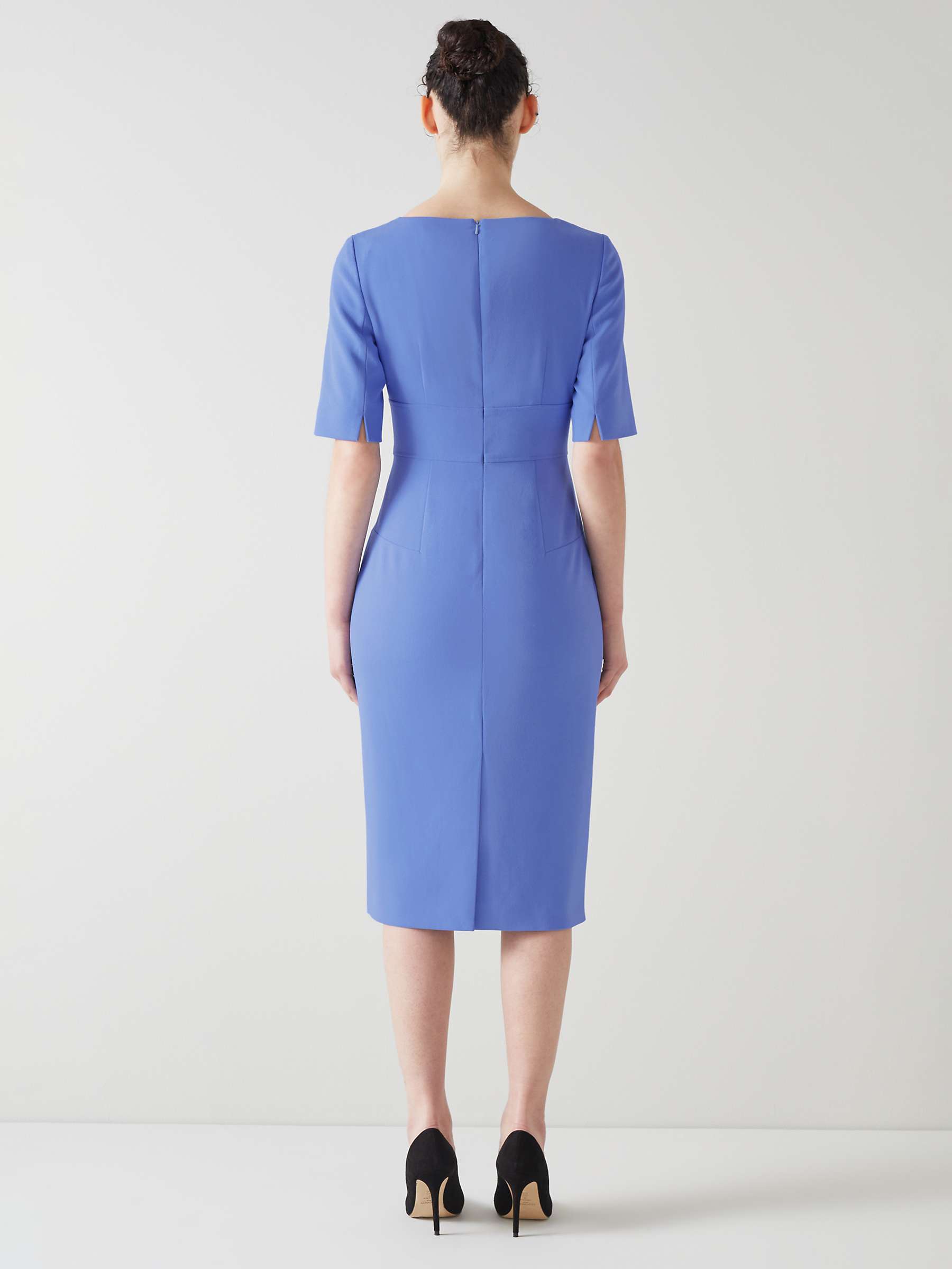 Buy L.K.Bennett Diana Crepe Shift Dress, Wedgewood Blue Online at johnlewis.com