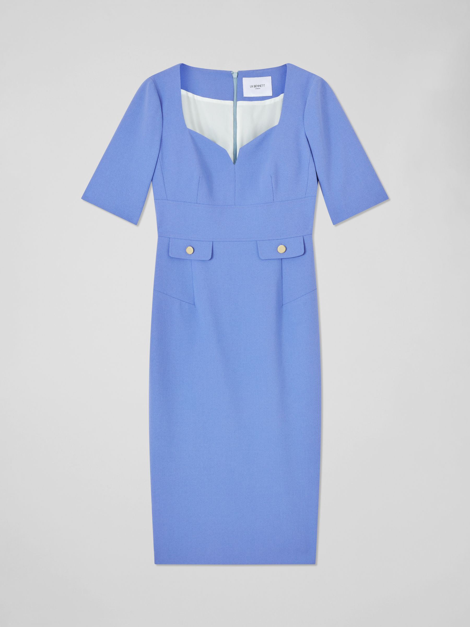 L.K.Bennett Diana Crepe Shift Dress, Wedgewood Blue at John Lewis ...